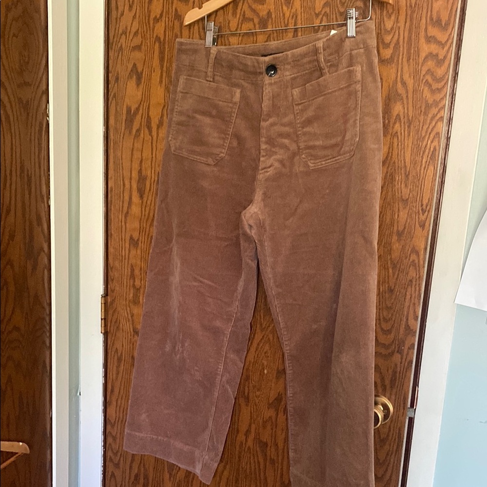 Organic Stretch Corduroy Cropped Wide Leg Pants